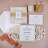 neutral ivory wedding invitations with champagne liner CWIL77