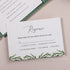botanical olive leaf wedding invitations with matching green pocket CWIL25
