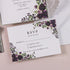 elegant purple plum and mauve floral laser cut wedding invitations CWIL39