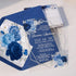Royal Blue Shades of Roses Elegant Sweet 16 Quinceanera Acrylic Invitations CWIA223