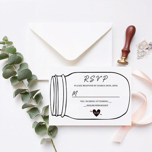 rustic fireflies and mason jars acrylic wedding invites CWIA106