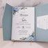 shades of dusty blue and silver pocket-fold wedding invitations CWIL99