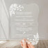 elegant white rose clear transparent acrylic wedding invitations CWIA75