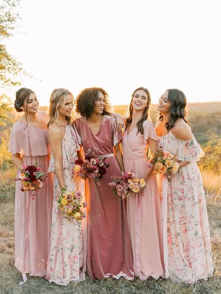 bridesmaids choose own dresses