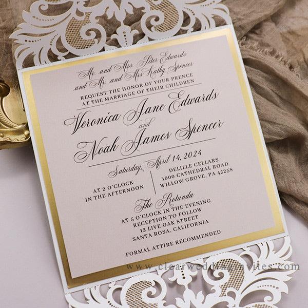 gold and blush wedding invitations, blush pink wedding invitations ...